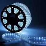 Светодиодный Дюралайт Ø10 мм Белый 24В, 36 LED/м, Свечение 360°, IP65, Бухта 100м